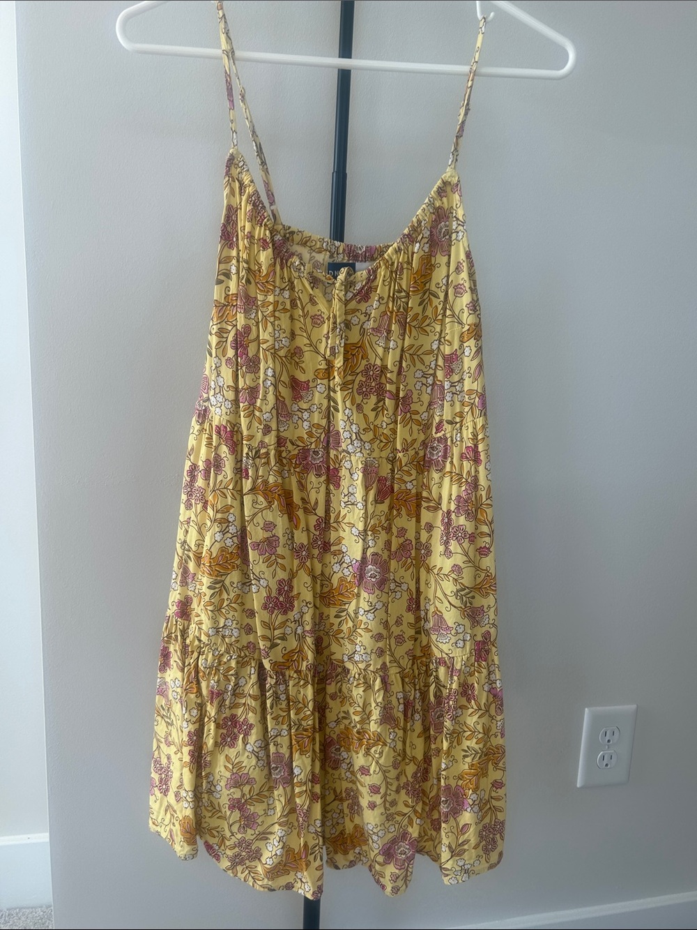 Old Navy Yellow Floral Spaghetti-Strap Mini Dress